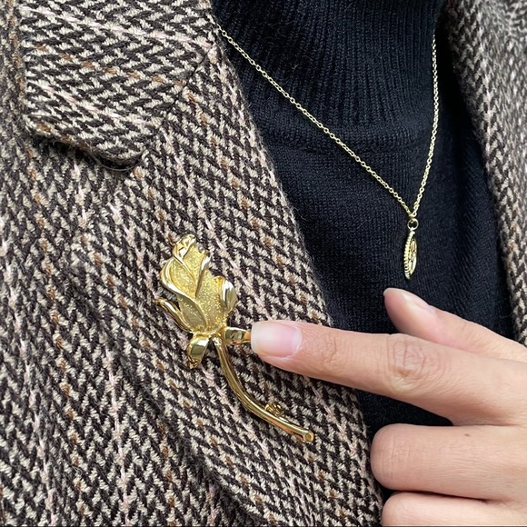 Gold Rose 🌹 Brooch/Pin - Picture 3 of 8